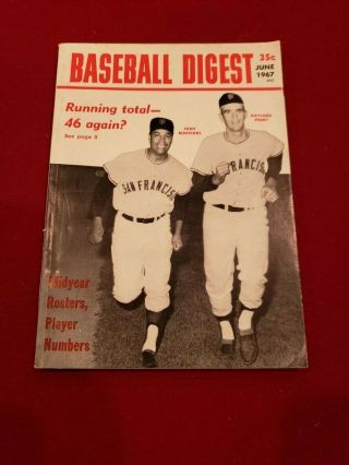 June 1967 Baseball Digest Mag,  Juan Marichal/gaylord Perry,  San Francisco Giants