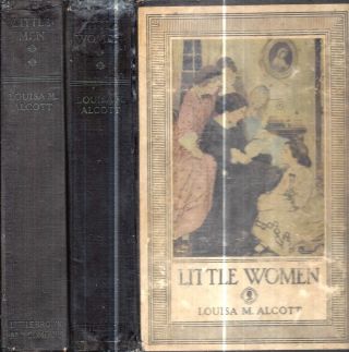 1924 Little Women & Little Men Louisa May Alcott Color Illustrated Matched Pair