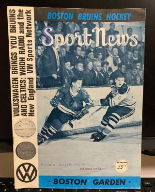Vintage 4/3/1966 Boston Bruins Vs Chicago Black Hawks Program