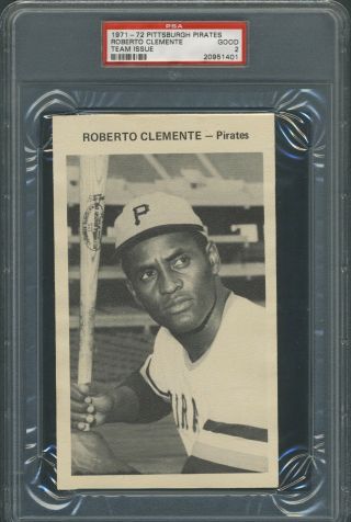 1971 - 72 Pittsburgh Pirates Team Issue Roberto Clemente Psa 2