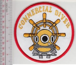 Scuba Diving & Hard Hat Commercial Diver Certified Professional Patch 4.  5 Inches