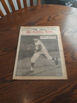 September 25,  1965 - The Sporting News - Sandy Koufax Of The Los Angeles Dodgers