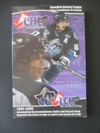 2005 - 06 Chl Canadian Hockey League Media Guide Sidney Crosby Cover
