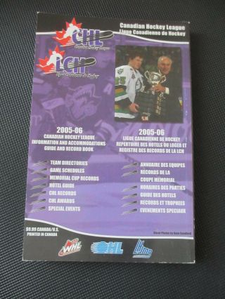 2005 - 06 CHL Canadian Hockey League Media Guide Sidney Crosby Cover 2