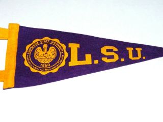 Vtg ' 60/70s Felt Mini Pennant LSU College Football Tigers NCAA SEC 8 - 1/2 