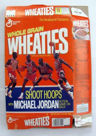 Michael Jordan 1991 Wheaties Box Shoot Hoops 18 Oz Flat Empty Series 8 Ex