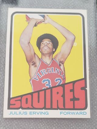 1972 - 73 Topps 195 Julius Erving Squires Rc Rookie Card " Dr.  J " Centered