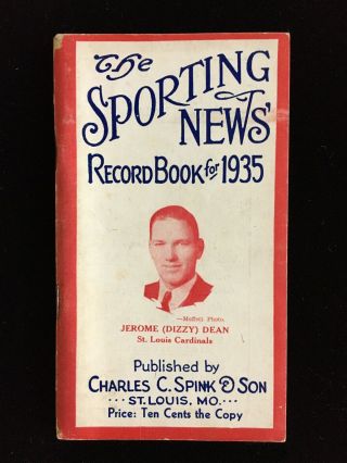 The Sporting News Record Book For 1935 Dizzy Dean St.  Louis Cardinals Lou Gehrig