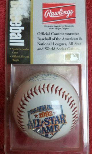 1992 San Diego Padres All - Star Game Baseball Ball In Package