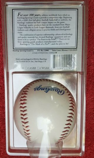 1992 San Diego Padres All - Star Game Baseball Ball in Package 2