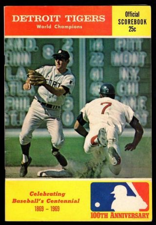 1969 Detroit Tigers Vs York Yankees Unscored Program - Kaline Horton