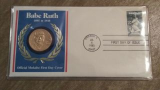 Babe Ruth Official Medalist First Day Cover With Stamp And