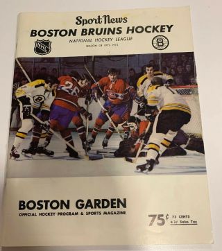 Vintage 11/21/1971 Boston Bruins Vs Blues Hockey Program