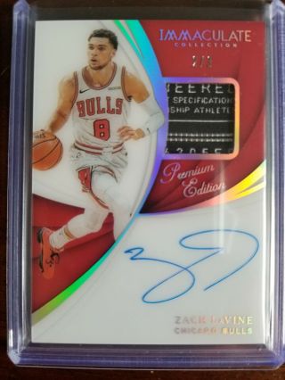 2018 - 19 Immaculate Zach Lavine Premium Edition Tags Patch Auto 2/3 Game Worn