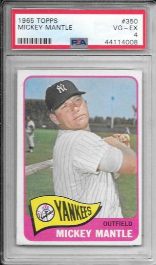 Mickey Mantle 1965 Topps Psa 4 Nicely Centered All Mantles Are Rising