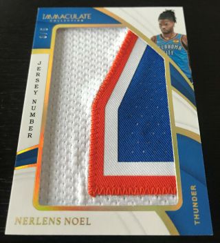 3/5 Nerlens Noel 2018 - 19 Immaculate Game Worn Jersey Number Patch Thunder
