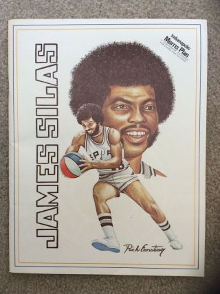 Aba James Silas (san Antonio Spurs) Indiana Pacers Game Program 1975 - 1976