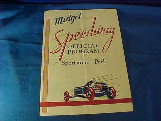 Orig 1940 Midget Speedway Sportsman Park Chicago Auto Racing Program