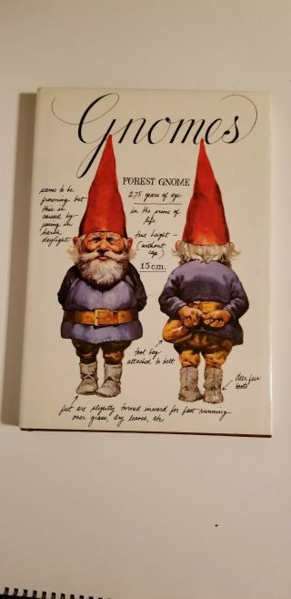Gnomes 1977 Hardcover Book Dust Jacket Poortvliet Huygen Abrams Shape