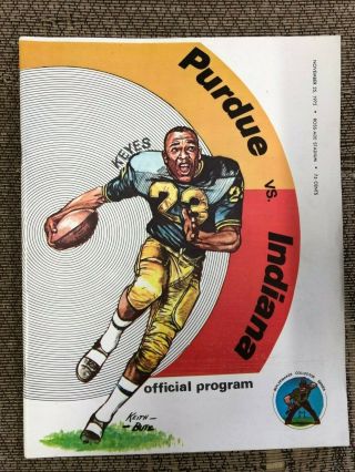 Purdue Vs Indiana University Football Program,  Ross - Ade Stadium November 25 1972