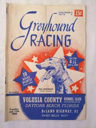 Vintage Greyhound Racing Program 1950 Daytona Beach Florida