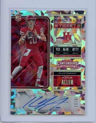 Kyle Allen Rookie Auto 2018 Panini Contenders Cracked Ice Autograph /23 Panthers