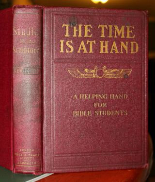 1912 The Time Is At Hand Studies In The Scriptures Watchtower Wing Globe Jehovah