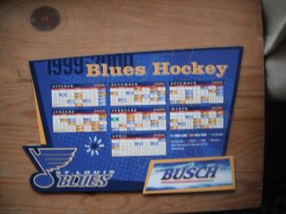1999 - 2000 St Louis Blues Hockey Magnet Schedule