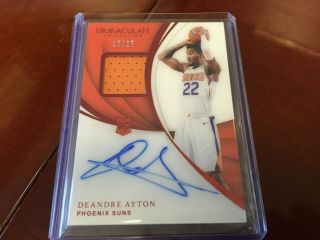 Deandre Ayton 2018 - 19 Panini Immaculate Rookie Patch Auto 2 Color Red Rpa /25