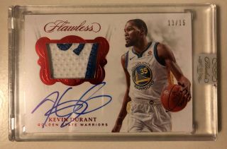 2017 - 18 Panini Flawless Kevin Durant Ruby Patch Auto Autograph 13/15