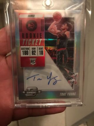 2019 Contenders Optic Trae Young Rc Auto Hawks Atlanta Rookie Hot