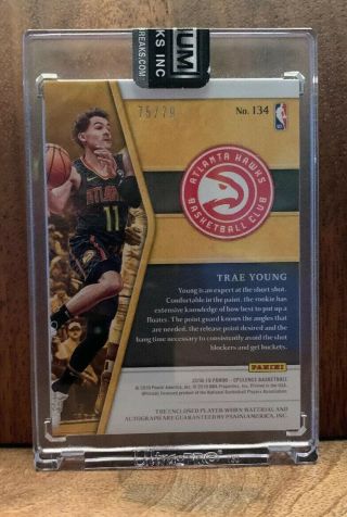2018 - 19 Panini Opulence Trae Young 3CLR RPA 75/79 RC Patch Auto Hawks 2