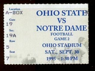 Ticket College Football Ohio State Buckeyes 1995 9.  3 Notre Dame