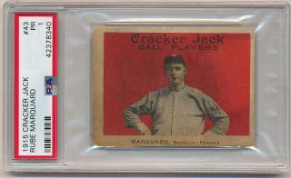 Rube Marquard 1915 Cracker Jack E145 - 2 43 Psa 1 Pr Brooklyn Federal Hof Prewar