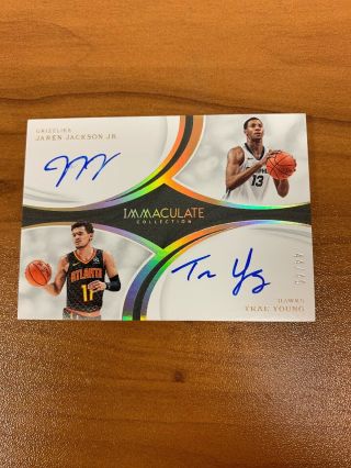 2018 - 19 Immacate Jaren Jackson Trae Young Dual Rookie Auto 44/49