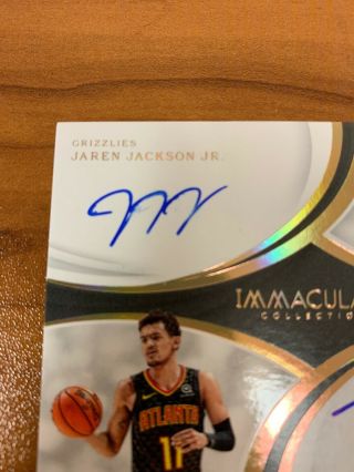 2018 - 19 Immacate Jaren Jackson Trae Young Dual Rookie Auto 44/49 2