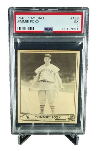 1940 Play Ball Baseball Card Jimmie Foxx 133 Psa 5 (ex) Boston Red Sox