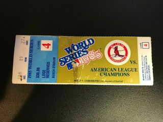 1985 World Series Ticket Stub Game 4 Cardinals Vs.  Royals