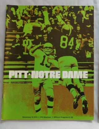 1973 Notre Dame Vs Pittsburgh College Football Program 11/10/73