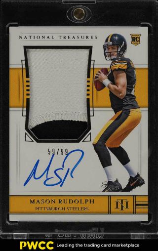 2018 National Treasures Mason Rudolph Rookie Rc Auto 2 - Clr Patch /99 166 (pwcc)