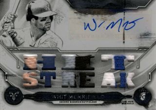 Whit Merrifield 2019 Topps Triple Threads Printing Plate Gu Patch Relic Auto 1/1