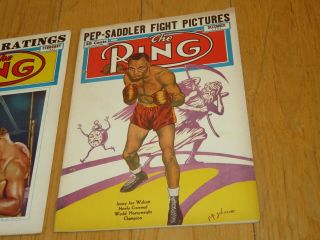 2 Old 1951 The Ring boxing Wrestling magazines Jake Lamotta Laurent Dauthuille 3