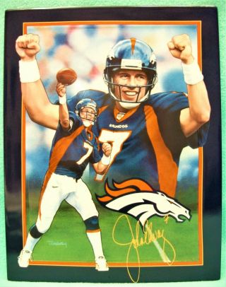 Bradford Exchange John Elway " Against All Odds " First Issue Ceramic Plaque Look