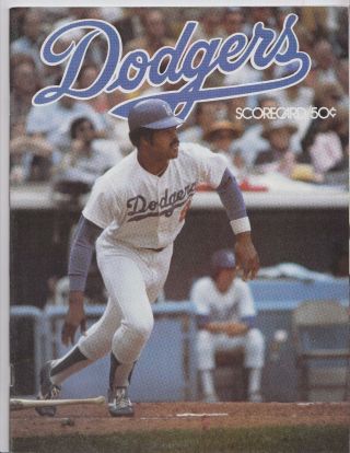 Los Angeles Dodgers Vintage 1978 Mlb Program Scorecard Un - Scored " Reggie Smith "
