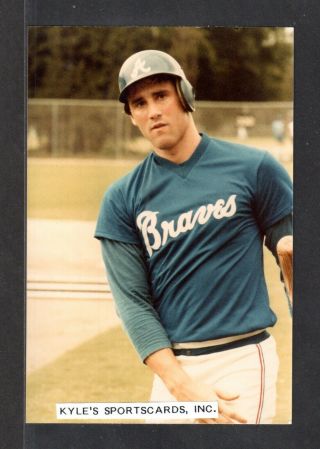 1984 Brad Komminsk Braves Unsigned 4 X 5 - 7/8 Color Snapshot Photo 4