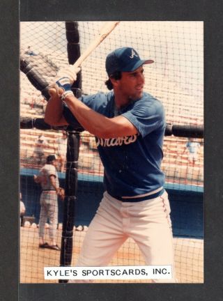 1985 Brad Komminsk Braves Unsigned 3 - 1/2 X 5 Color Snapshot Photo 6