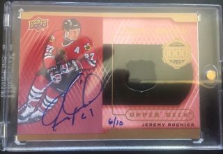 2016 - 17 Upper Deck A Piece Of History 1000 Point Club Auto Jeremy Roenick 06/10