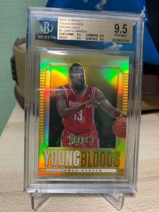 2013 - 14 Panini Select James Harden Young Bloods Gold 06/10 Bgs 9.  5 Gem