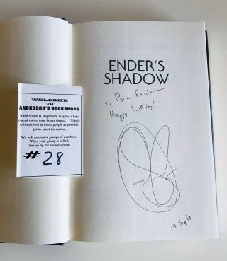 Ender ' s Shadow SIGNED Orson Scott Card 1st Edition 2