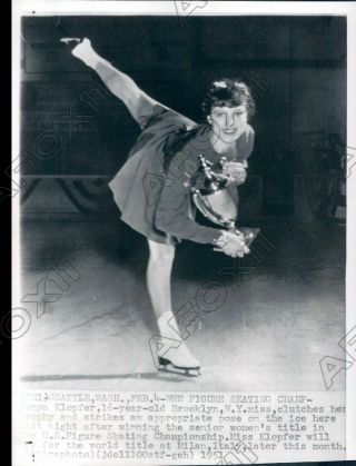 1951 Us Senior Women Figure Skating Champion Sonya Klopfer Press Photo